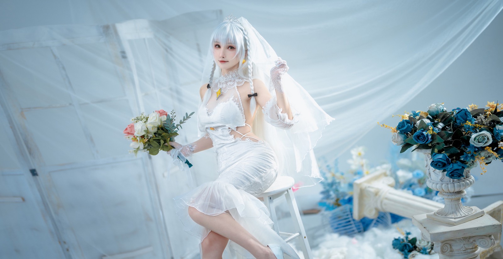 一千只猫薄禾写真 – 花园誓约婚纱 Cosplay 高清写真(16P / 56.6MB)