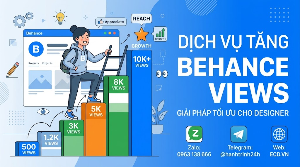 dịch vụ tăng behance views bền vững adobe behance