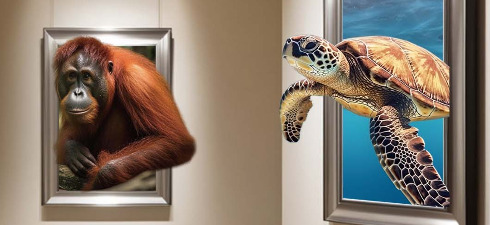 [問卦] 請問海龜和紅毛猩猩從畫框跑來出的感想？