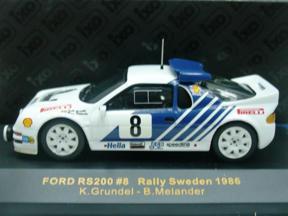 WOW EXTREMELY RARE Ford RS200 Turbo 1986 #8 Sweden WRC 1:43