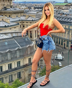 Chanel Cazzaniga, a stunning beautiful young blonde woman with blue eyes and a sensual smile