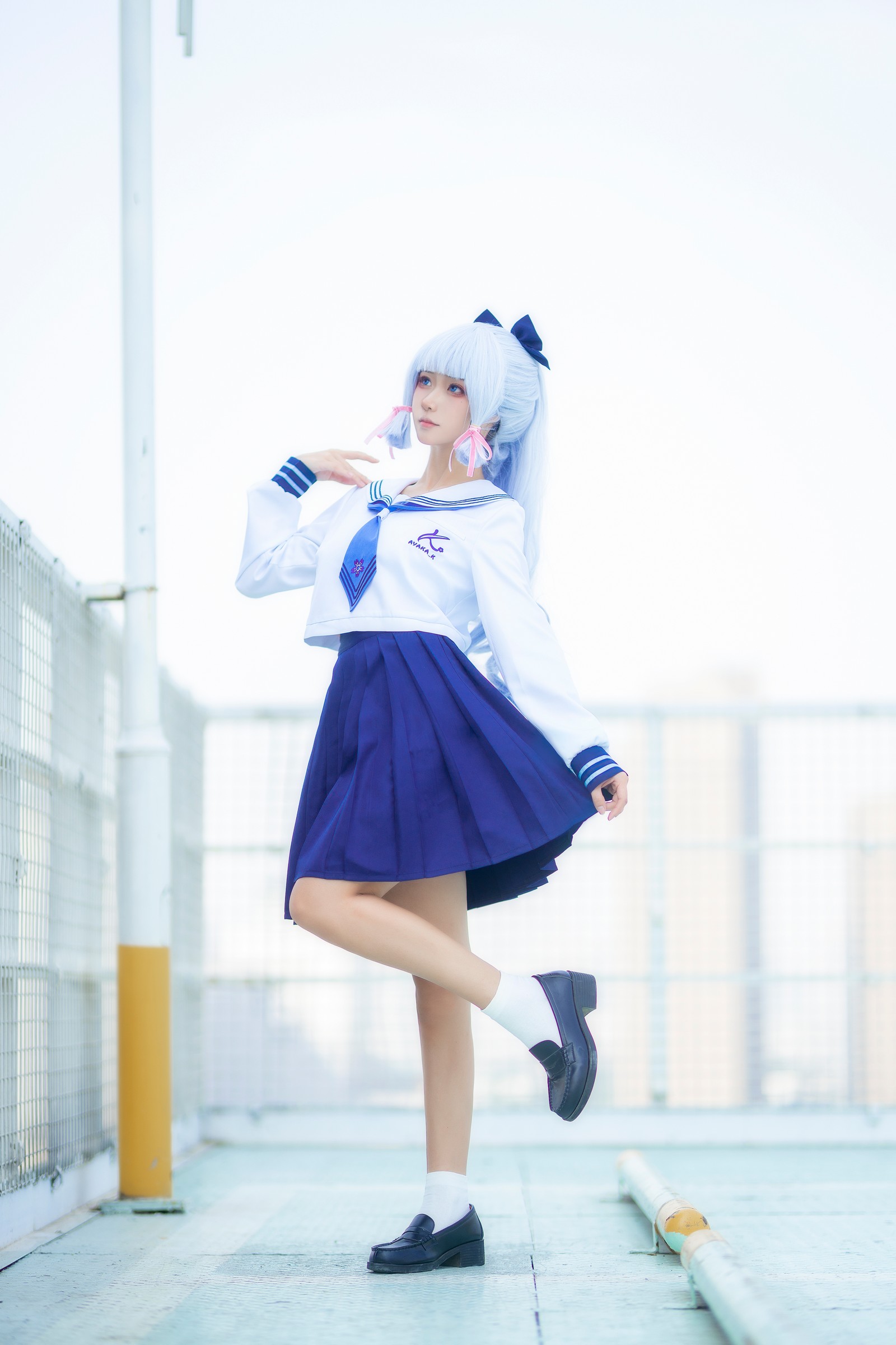 Seya-狮砸 – 原神 凌华 JK Cos 写真集（6P-57MB）插图2