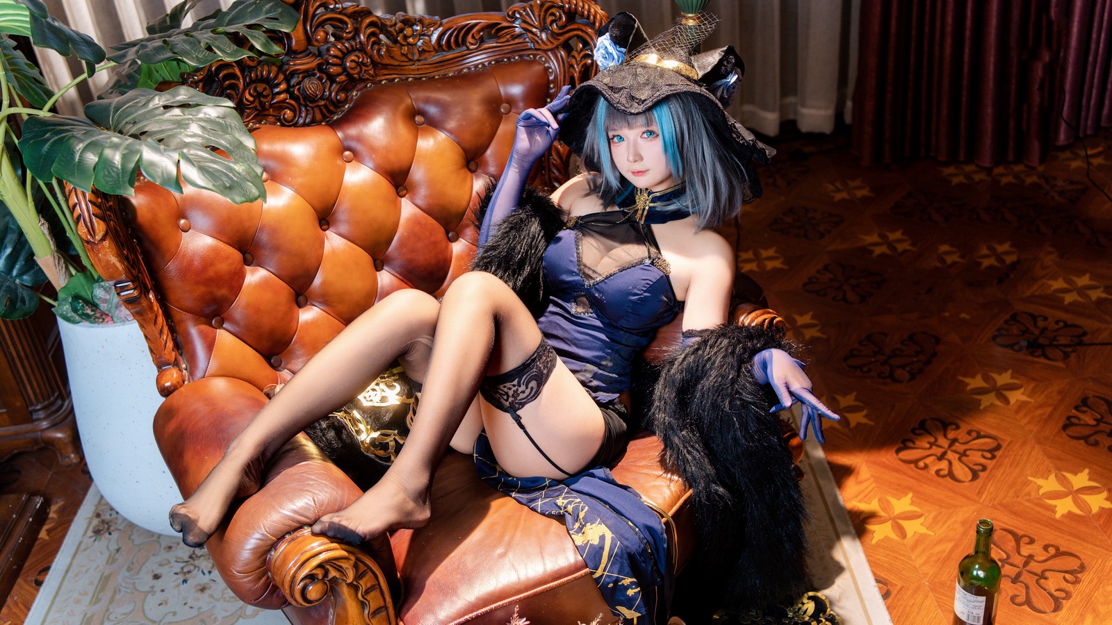 喜欢爱理吗COS二次元写真：柴郡旗袍高清图集（36P-453.8M）插图4