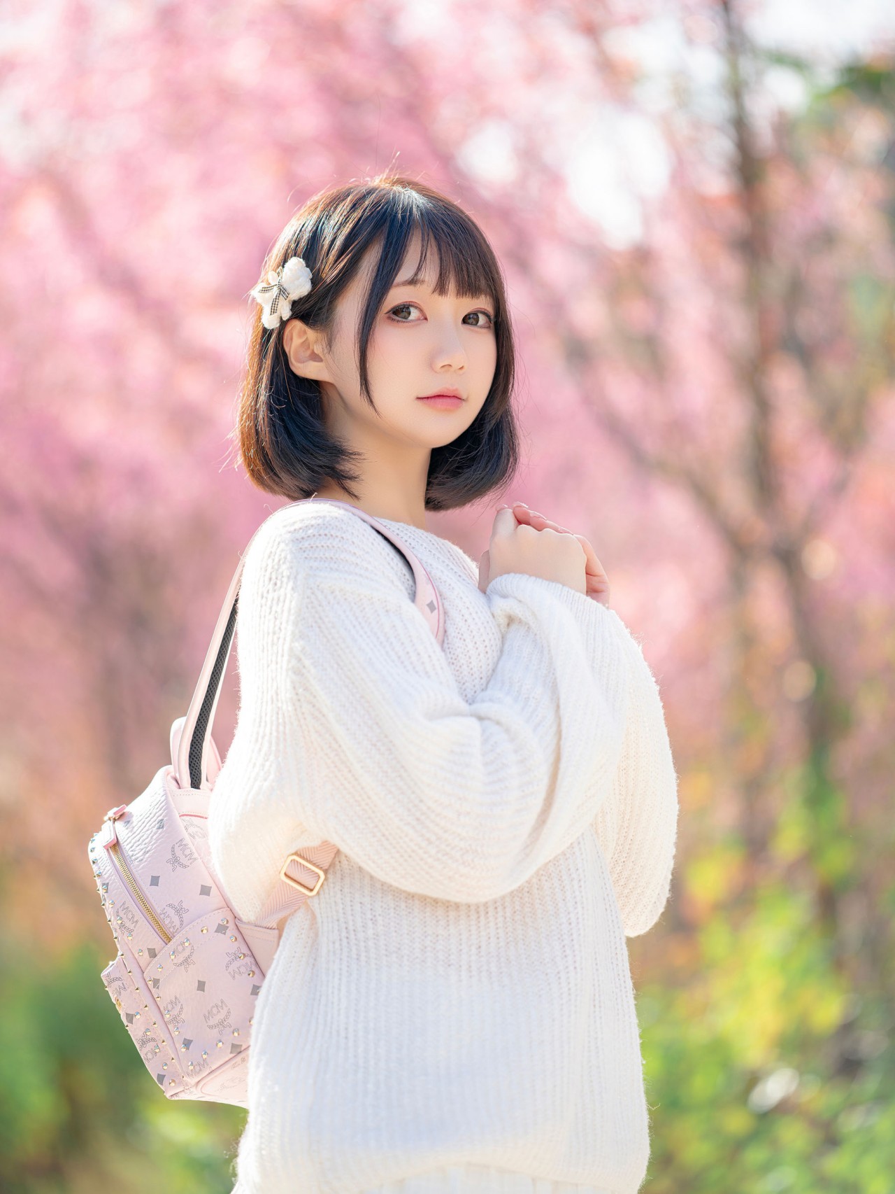 nagisa 魔物喵《樱花树下》写真，清新优雅的气质美女插图1