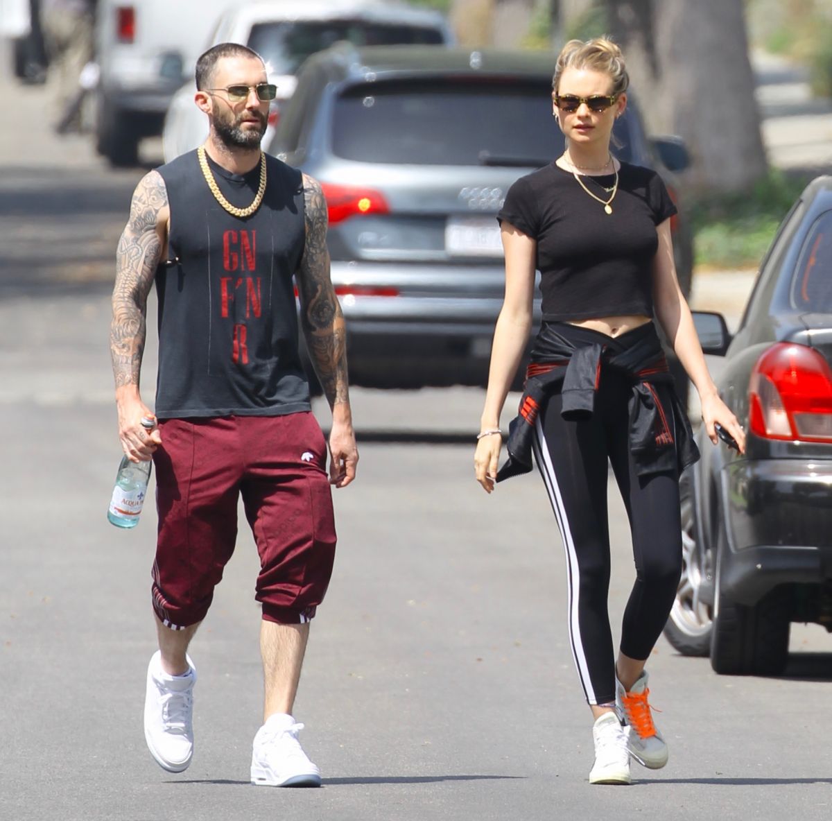 behati prinsloo and adam levine leves pilates class in studio ci —  Postimages