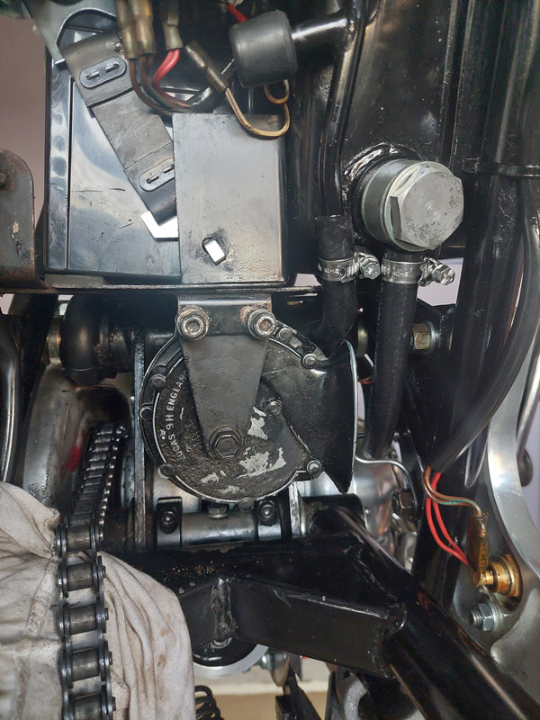 Original and new oil junction block.