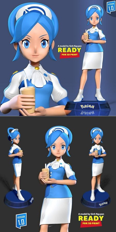 Tricia – Pokemon Masters Fanart – 3D Print Model Tricia – Pokemon Masters Fanart – 3D Print Model