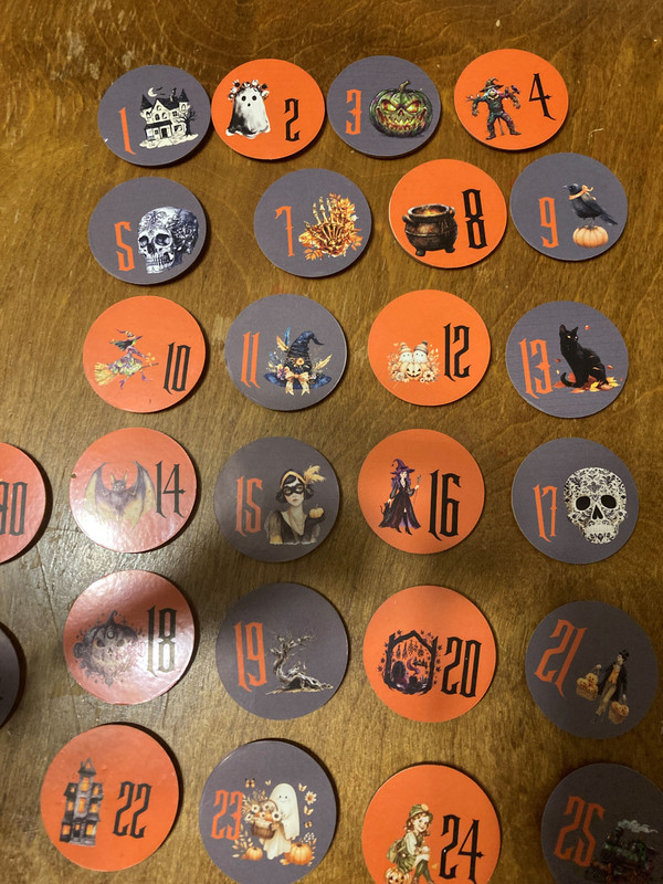 handcrafted countdown to halloween discs
