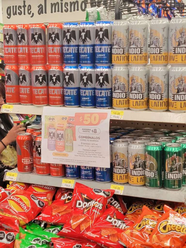 2 Cervezas + Botana por $50 Bodega Aurrera