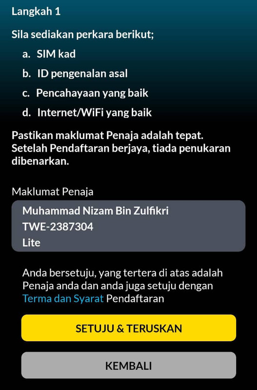 Contoh semakan penaja