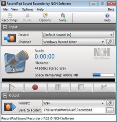 NCH RecordPad 8.00 Beta