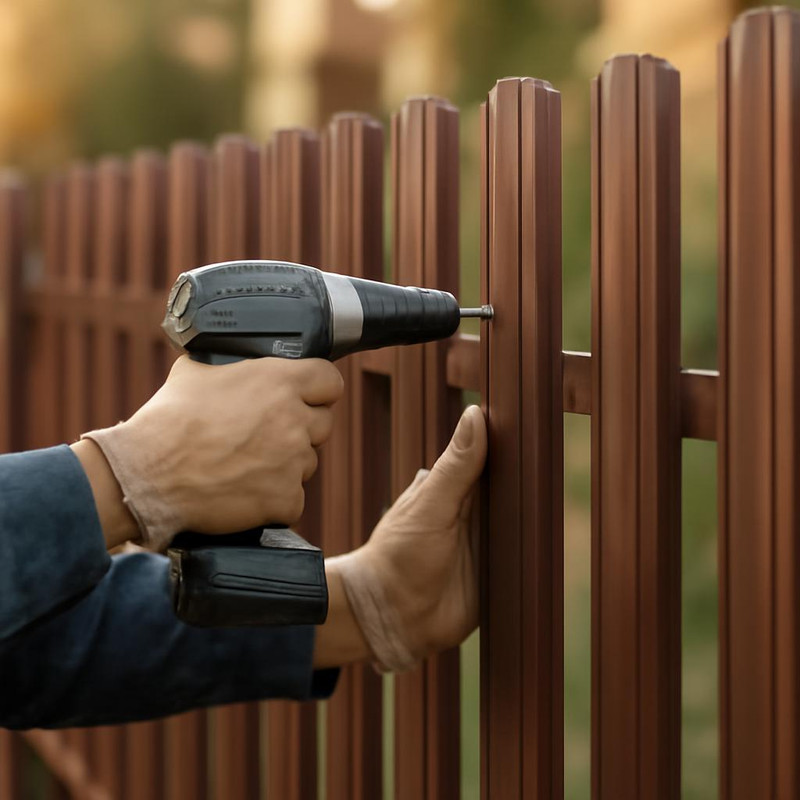 Пошаговый процесс установки забора из металлоштакетника