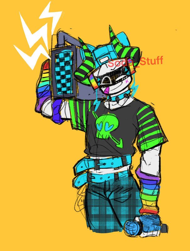 vibrant/scene styled boombox