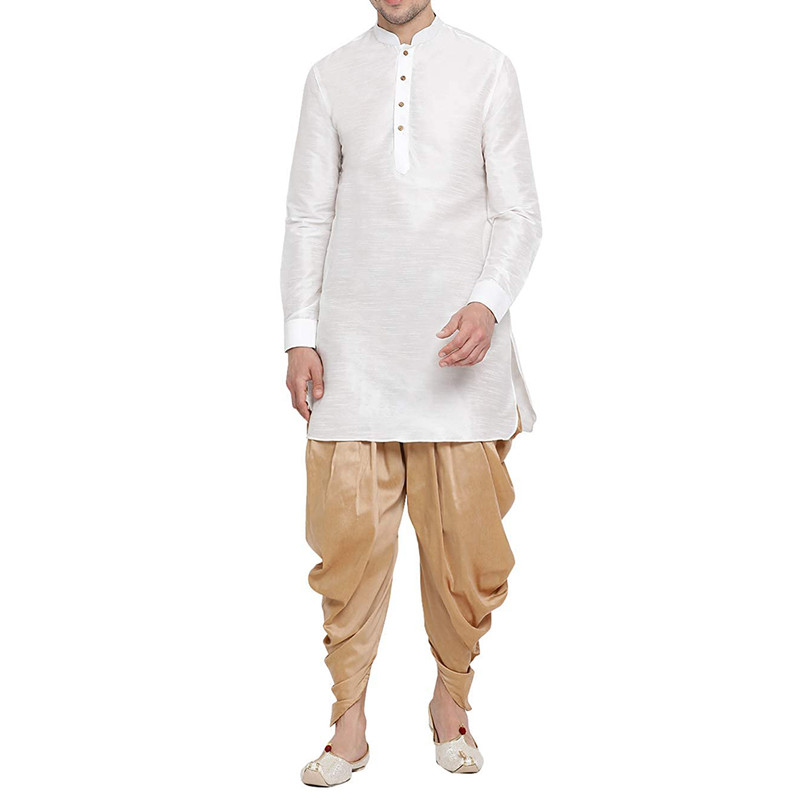 Men's Dhoti Kurta Pant Set Silk Blend Ethnic Kurta Pyjama For Wedding Wear Dress - Picture 22 of 24