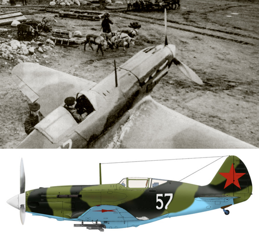 Mikoyan-Gurevich-MiG-3-2GvSAP-VVS-SF-White-57-at-Vayenga-airport-in-1942-0A