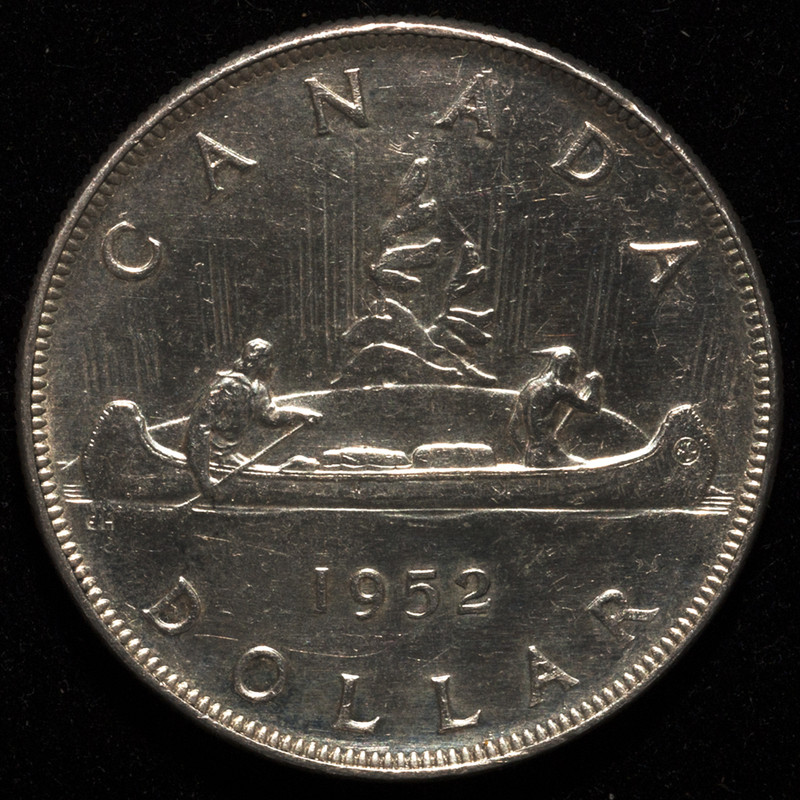 1 dólar Canadá (voyageur). Jorge VI 1952. PAS7474