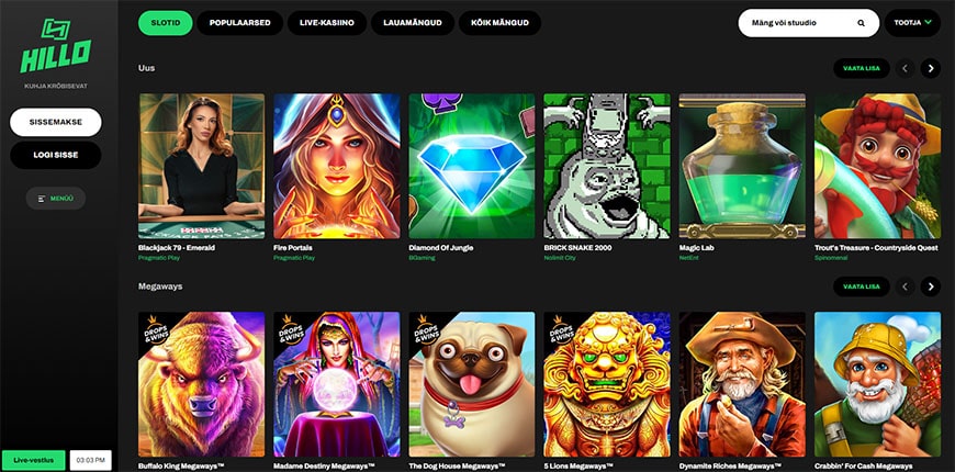 Hillo Casino pelit