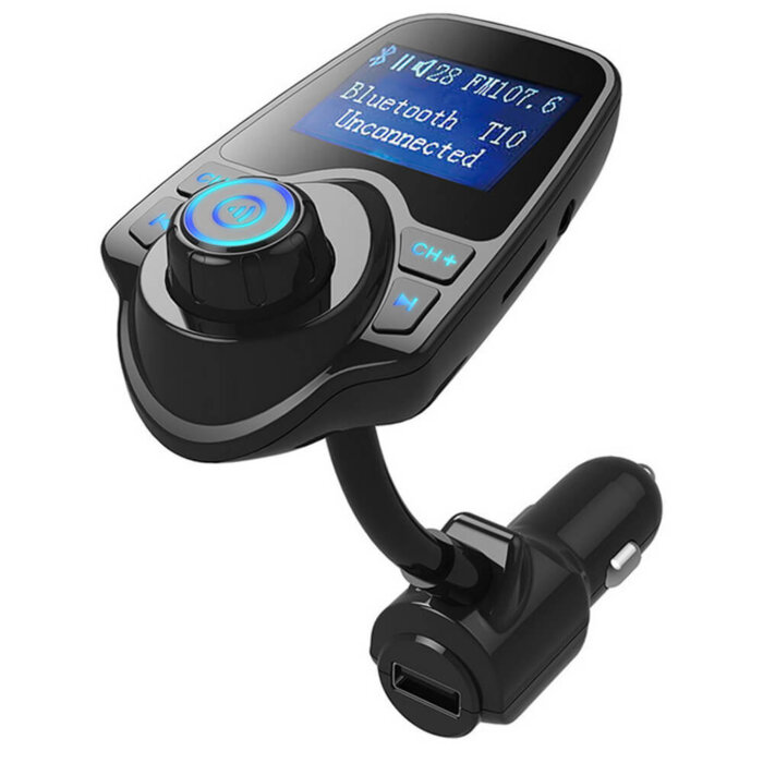 Transmisor FM Bluetooth T10 para vehículo.
