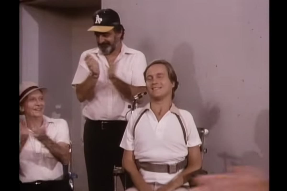 Actors Victor French, James Troesh in Highway To Heaven