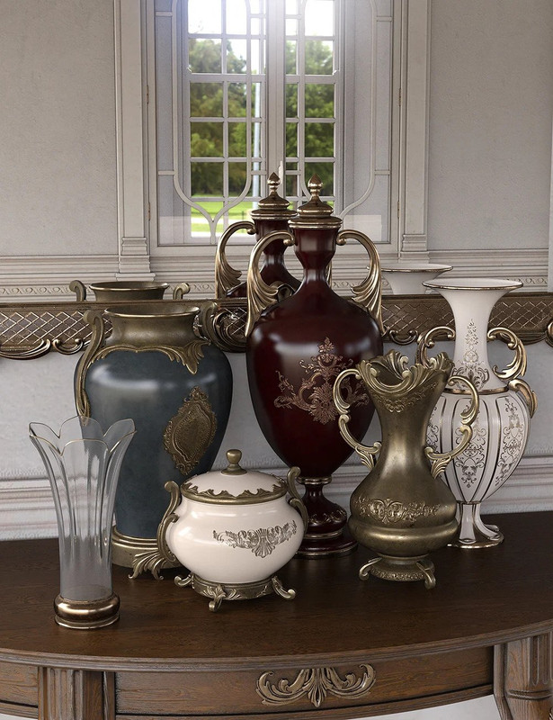 Rococo Vases Iray