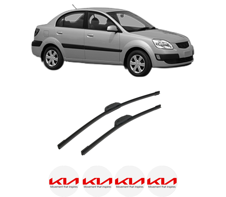 Set stergatoare auto KIA RIO II Saloon (JB) din 2005-2011, pentru parbriz auto, 2 bucati, Bosch Aerotwin Retrofit, din cauciuc siliconat rezistent, 4 Stickere Auto KIA