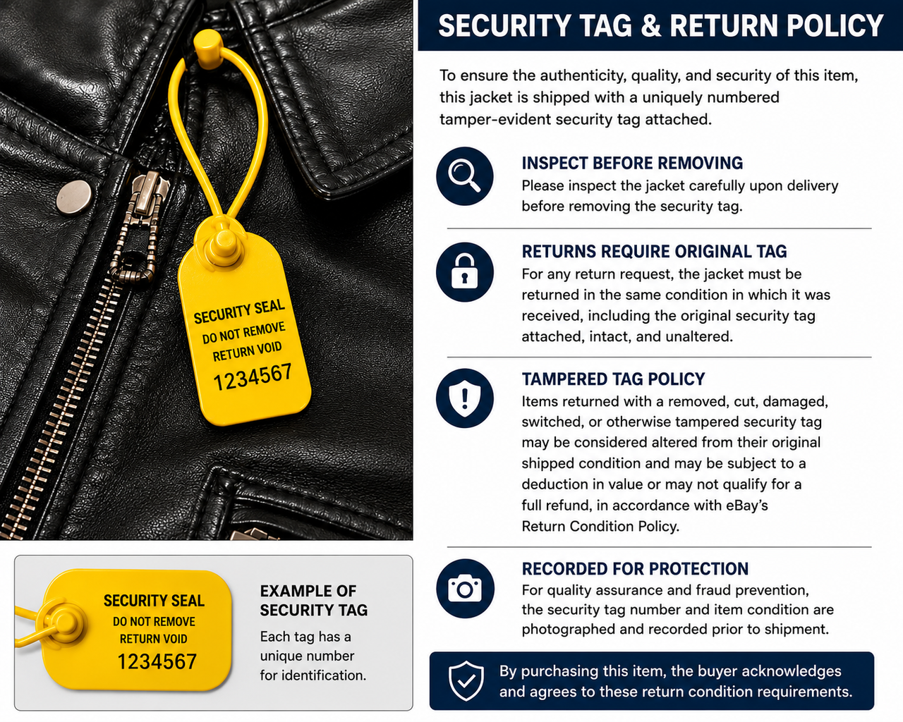 Security Tag & Return Policy