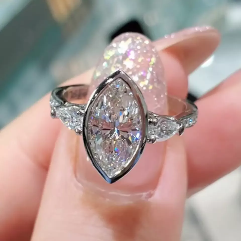 2.00 Carat Marquise Cut Lab Created Diamond Ring 14K White Gold FN | eBay