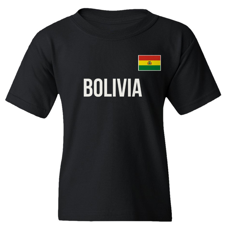 Drapeau de la Bolivie - T-shirt unisexe de la coupe de football inspiré des fans jeunesse - Photo 1 sur 3
