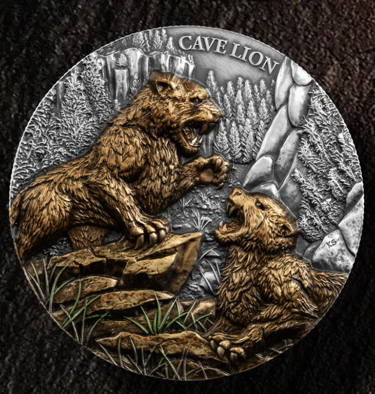  25 Dollar Megafauna: Höhlenlöwe (Cave Lion) 2026 - 2 Oz Silber Germania Mint   