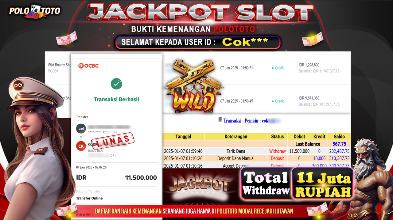 POLOTOTO JACKPOT SLOT WILD BOUNTY SHOWDOWN Rp.11,500.000,-