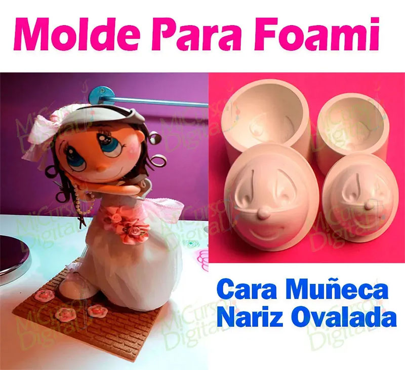 Molde para fomi caras de muñeca nariz ovalada termo forma