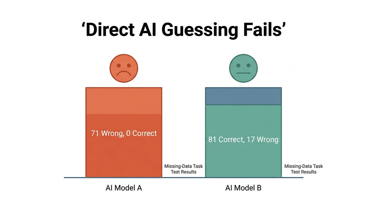 Find Missing CSV IDs With AI: Verify Forms and Numbers 2 User-reported comparison of correct and incorrect missing-form results from two AI models