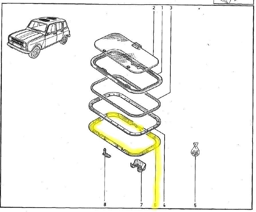 Renault 4 Sixties Glasdach