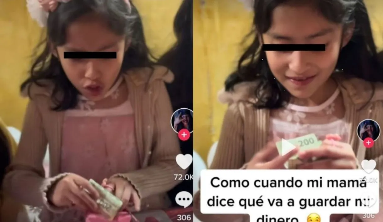 Niña se niega a que su mamá guarde su dinero, la razón, dice es bien rata