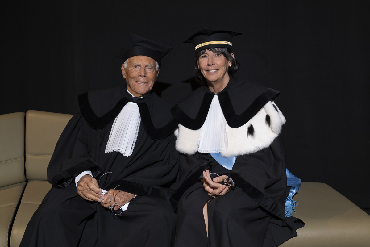 Giorgio Armani, le foto del conferimento della laurea honoris causa