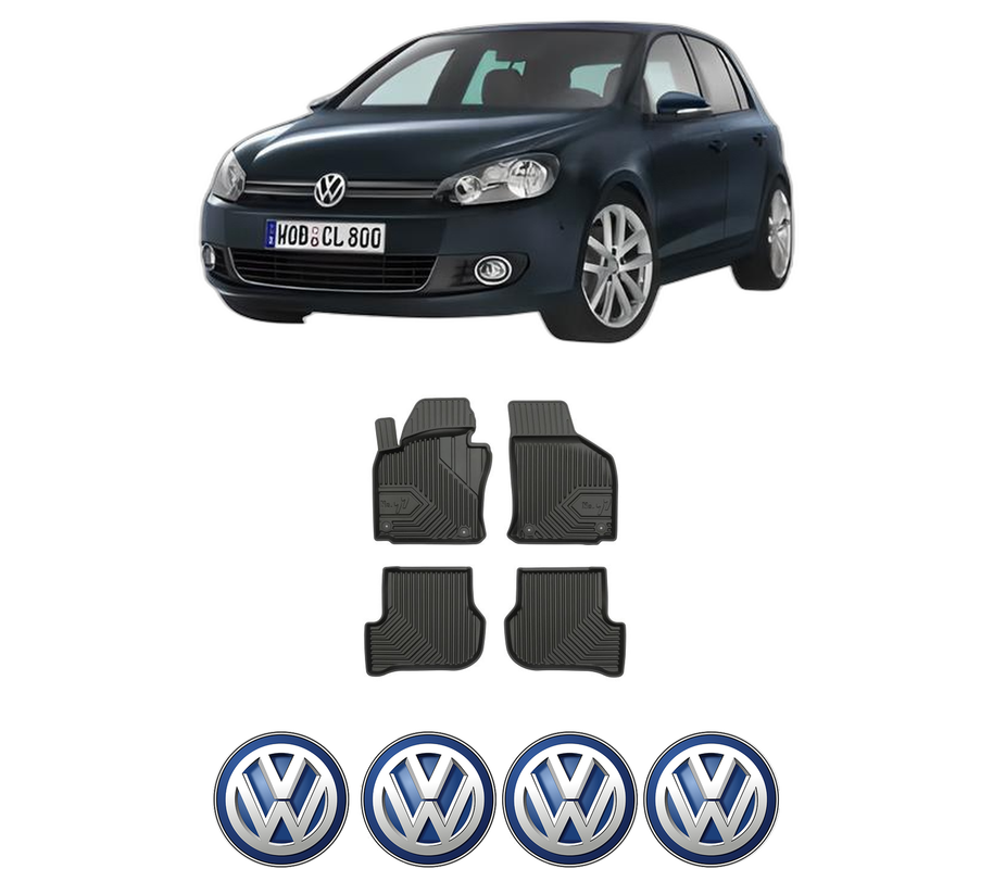 Set covorase presuri Volkswagen GOLF VI Van (5K1) din 2008-2012, auto, din cauciuc thermoplastic, 4 Stickere auto cu Volkswagen