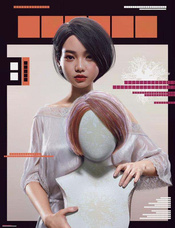 dForce Trendy Casual Bob Short Hair for Genesis 9 and 8 Female