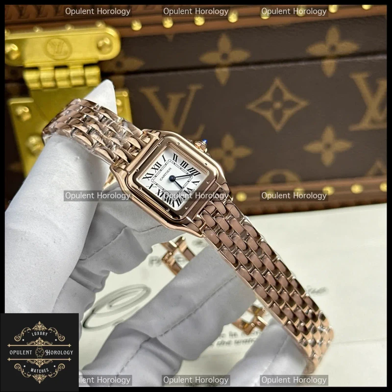 Cartier Panthere Watch Replica 23x30mm Rose Gold Plated Swiss Quartz