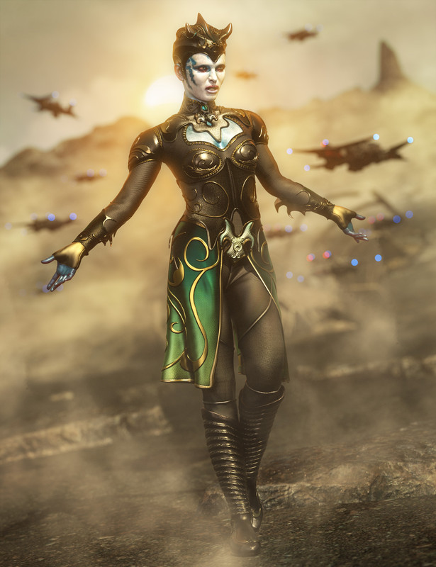 daz3d Alien Sentinel Outfit for G8 F Main