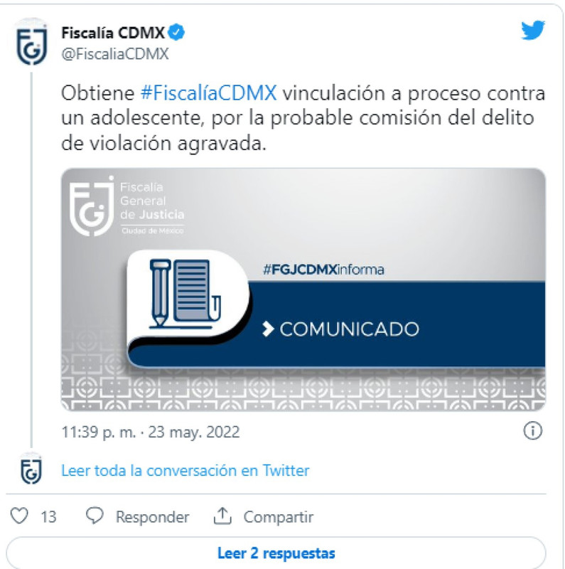 Adolescente fue vinculado a proceso por violador, atacó en la Fiscalía de CDMX
