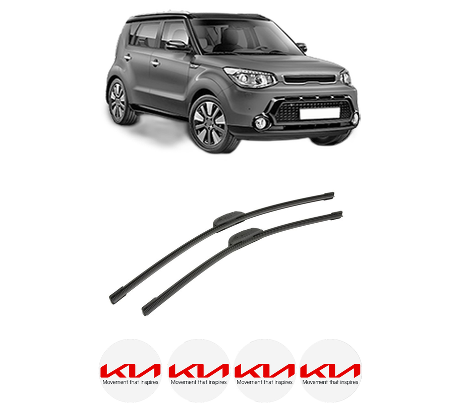 Set stergatoare auto KIA SOUL II (PS) din 2014-2018, pentru parbriz auto, 2 bucati, Bosch Aerotwin Retrofit, din cauciuc siliconat rezistent, 4 Stickere Auto KIA