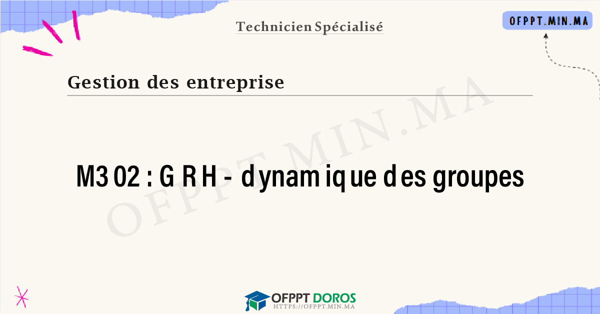 Sommaire détaillé du cours GRH- dynamique des groupes M302 OFPPT - Structure du module