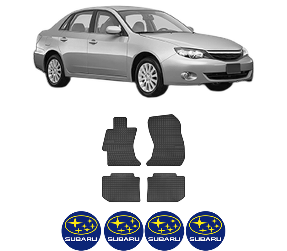 Set covorase presuri SUBARU IMPREZA Saloon (GJ_) din 2012-2016, auto, din cauciuc thermoplastic, 4 Stickere auto cu SUBARU