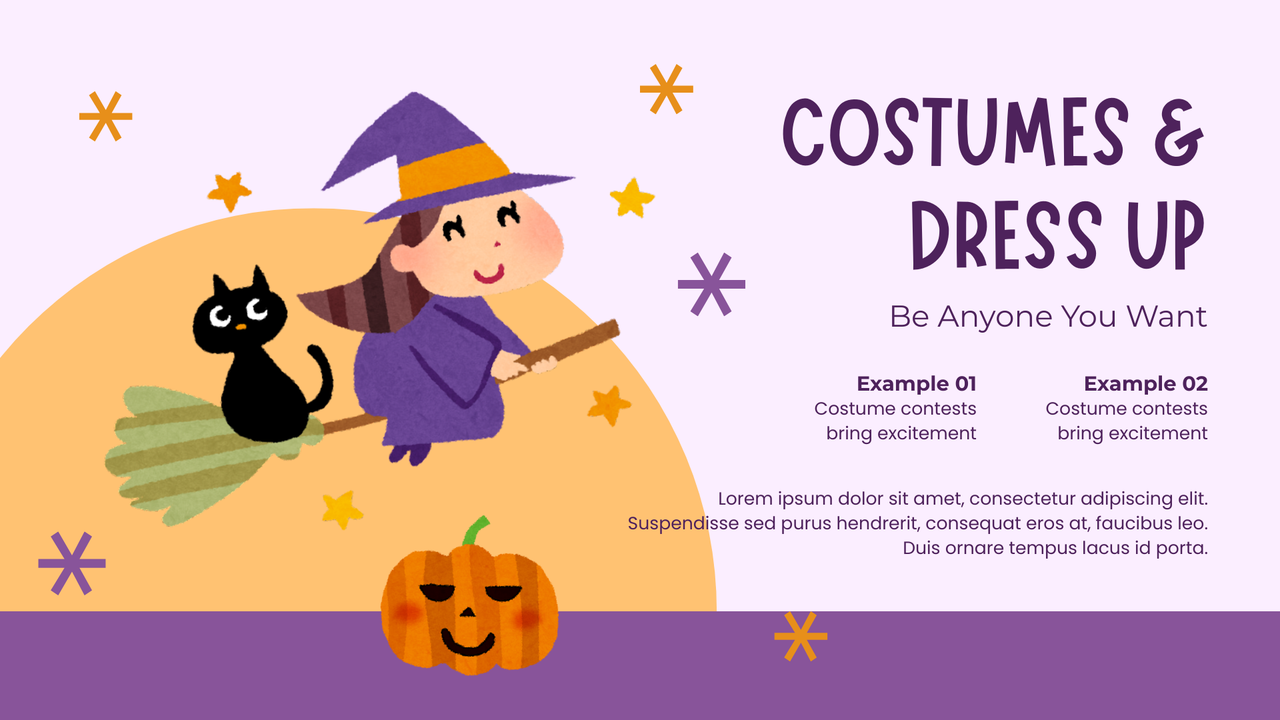 Purple and Orange Watercolor Happy Halloween Presentation