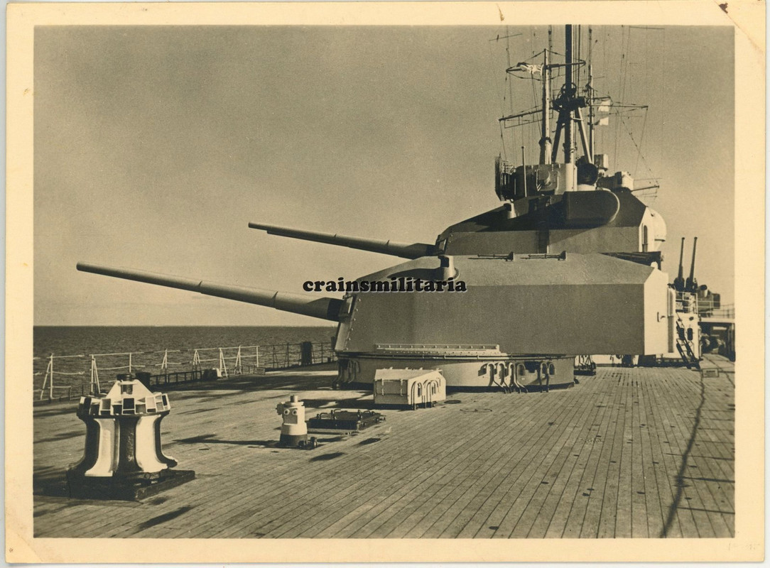 Orig. Foto schwere Kreuzer Prinz Eugen mit Geschütz Turm - Schiff Ostsee