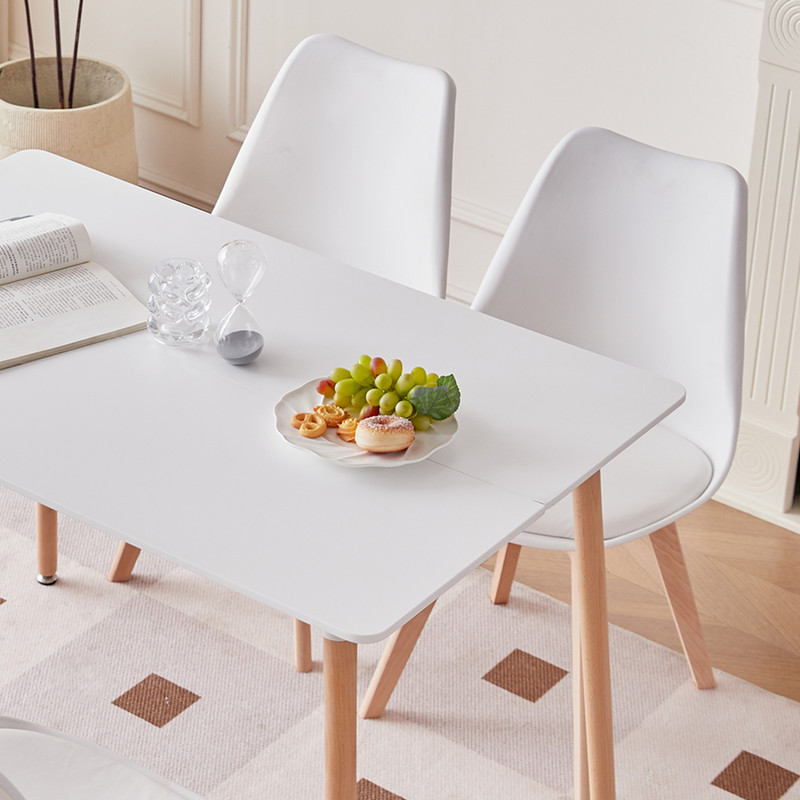 Mesa de comedor rectangular blanca