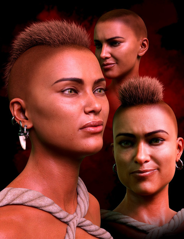 M3DVTO Crest Hair and Earrings for Genesis 8 and 8.1 Females