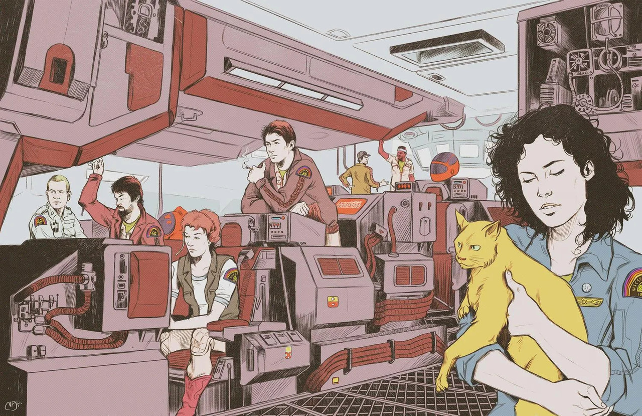 aboard the nostromo fanart illustration by nathan j anderson v0 57nrlk7q6z8g1