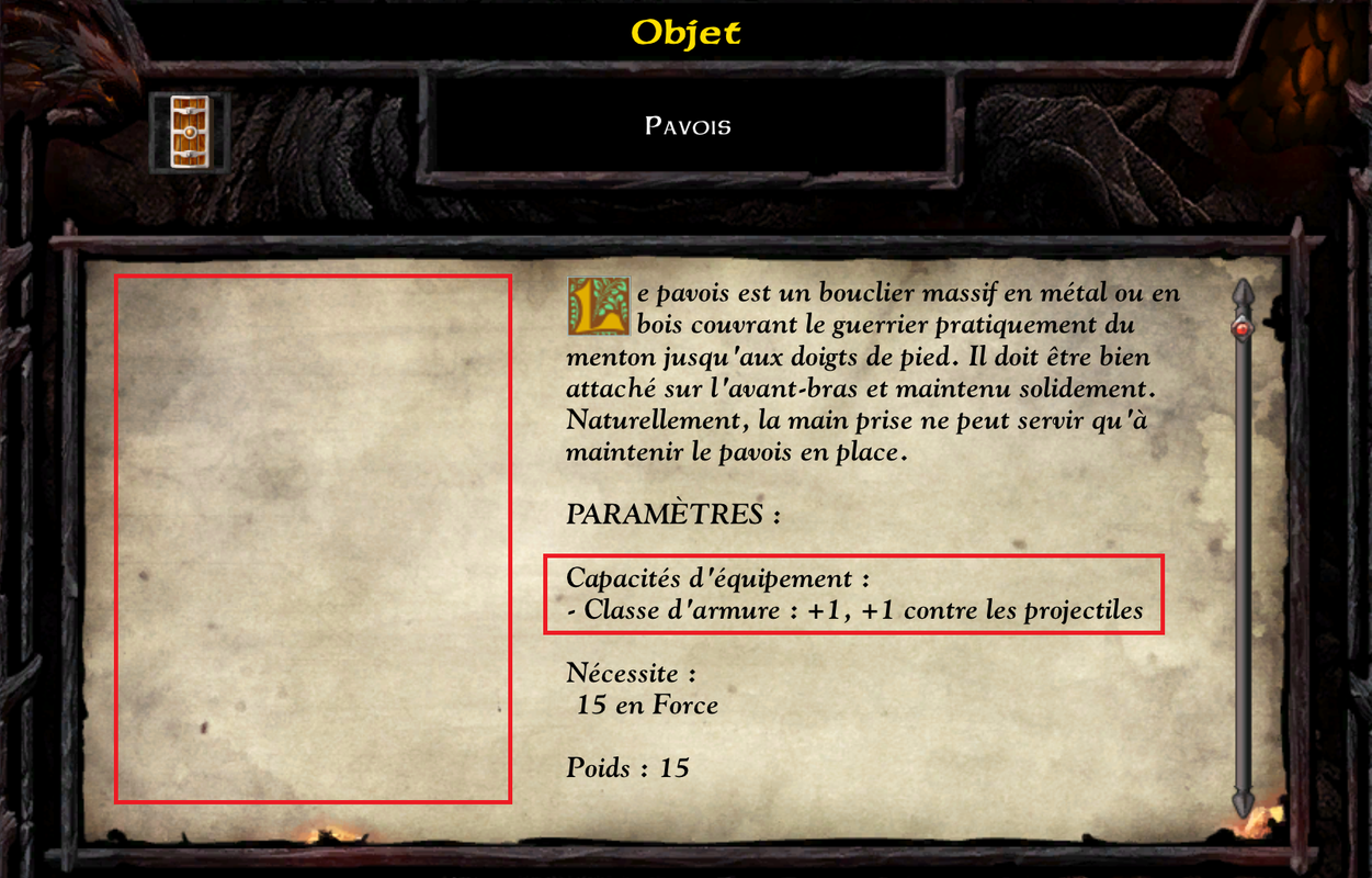Description pavois KO