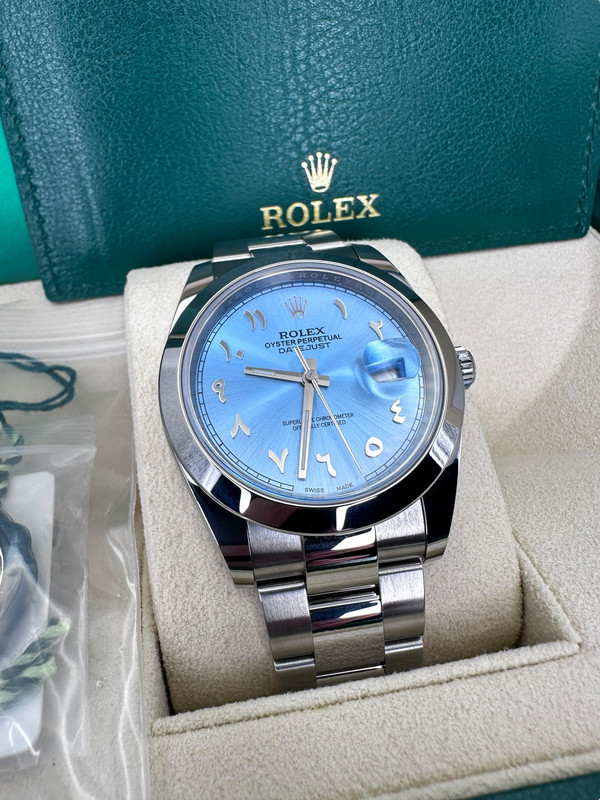 2010s Rolex Datejust 41 #126300 - Ice Blue Arabic Aftermarket Dial